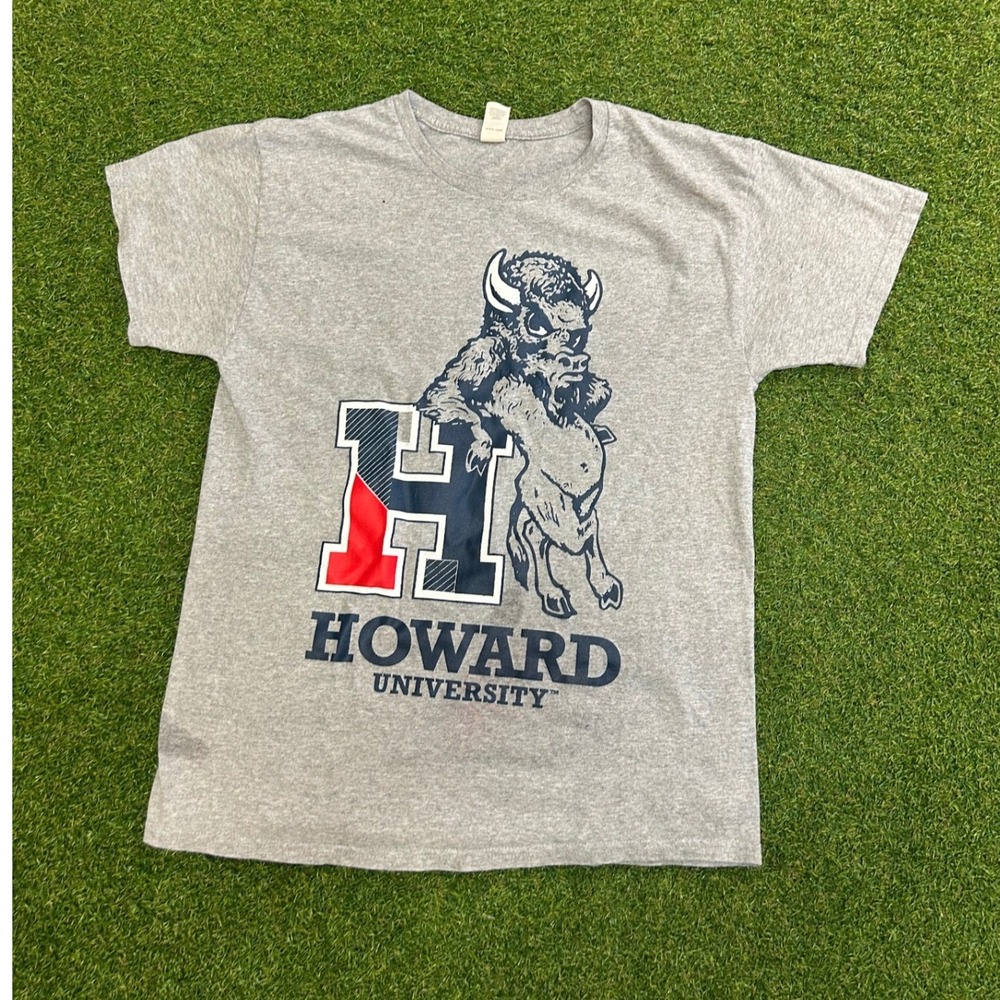 Howard University Bison T-Shirt Gray Short Sleeve Graphic Tee Mens Medium